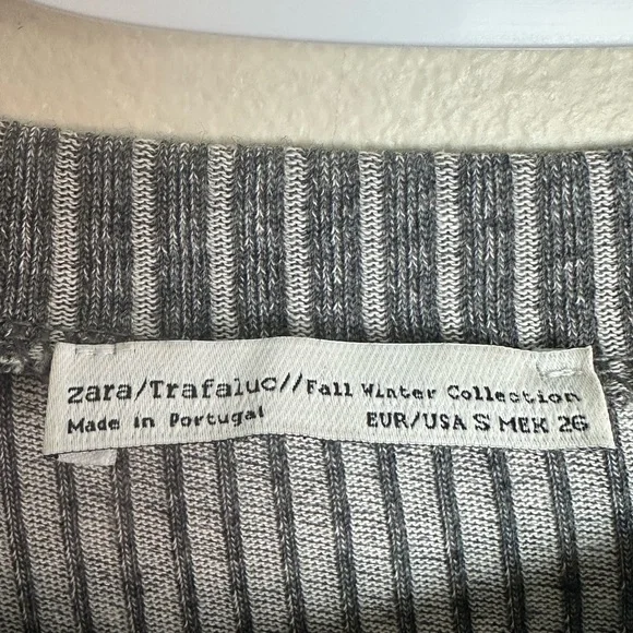 Zara Size S Charcoal Knit Mini Dress - Picture 4 of 6